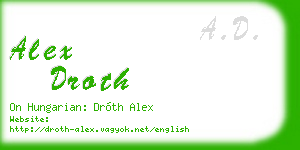 alex droth business card